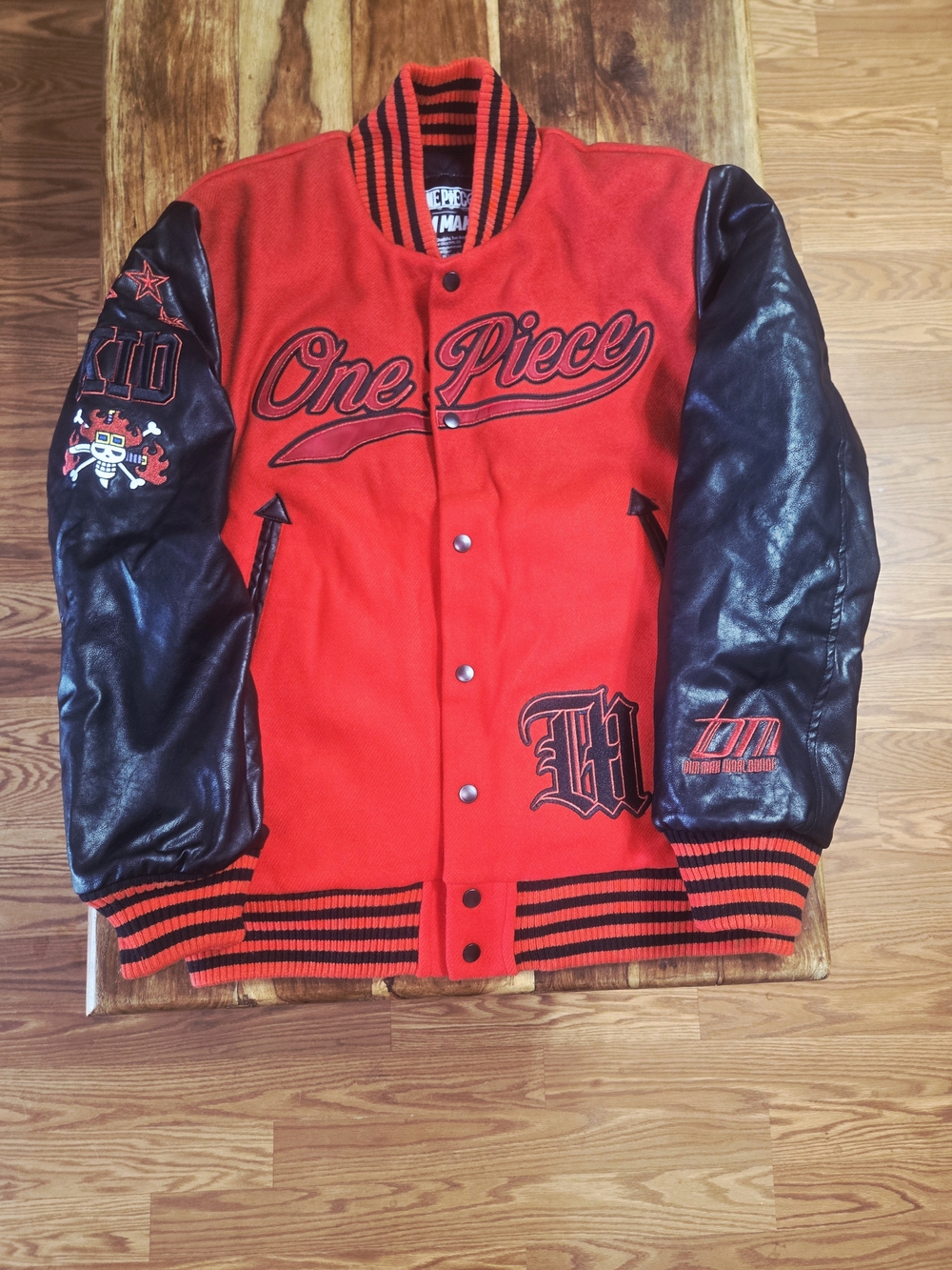 Dim Mak x One Piece Captain Kid Varsity Jacket Embroidered Logo. Size Medium